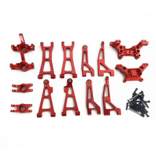 Rwlzlb Compatible With Hyper Go Rc Car Parts 116 Metal Upgrade Aluminum Accessories Red Replacement Parts Kit For H16Bm H16Gt