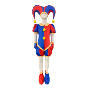 Fatianlee Digital Circus Costume For Kids Pomni Cosplay Boys Pomni Halloween Costume Jumpsuit With Mask910 Years59 Inch Heigh