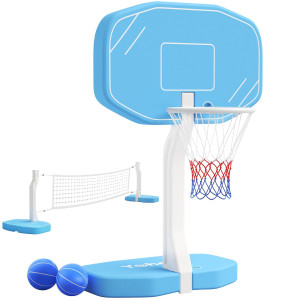 Yohood Pool Basketball Hoop Or Pool Volleyball Net 2 In 1 Pool Toys Pool Accessories Pool Games For Inground Pools Swimming Po