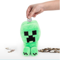 Minecraft Plush Coin Bank Super Soft Kids Gamer Room Decor Unbreakable Money Saving Piggy Bank