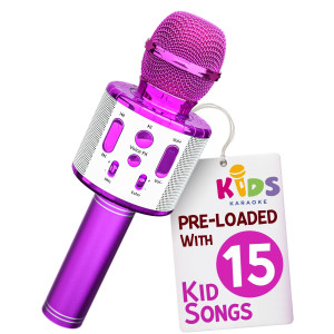 Move2Play Kids Karaoke Microphone Includes Bluetooth 15 Preloaded Nursery Rhymes Birthday Gift For Girls Boys Toddler