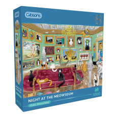 Night At The Meowseum 1000 Piece Jigsaw Puzzle Cat Jigsaw Puzzle Sustainable Jigsaw Puzzle For Adults Premium 100 Recycle