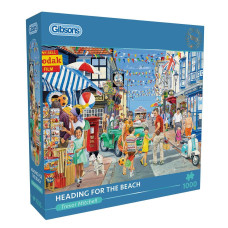 Heading For The Beach 1000 Piece Jigsaw Puzzle Nostalgic Jigsaw Puzzle Sustainable Jigsaw Puzzle For Adults Premium 100 R