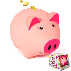 Girls Piggy Bank For Kids Light Pink Plastic Piggy Bank Toy Cute Unbreakable Piggie Bank Child Toddler Money Bank Practical M