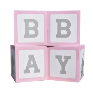 Pabues Baby Boxes With Letters For Baby Shower 4Pcs Baby Shower Decorations For Boy Girl Balloon Boxes Gender Reveal Baby Showe