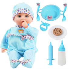 Toy Chois Interactive Baby Doll 16 Inch Crying Talking Feeding Dolls With Different Sounds And Accessories Pretend Play Pres