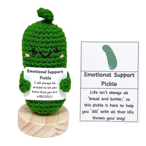 Utosday Handmade Emotional Support Pickled Cucumber Birthday Gift Cute Crochet Christmas Pickle Knitting Doll Ornaments Funny