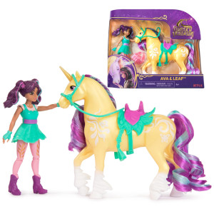 Unicorn Academy Ava Leaf Set With 2 Riding Accessories Hair Styling Tool Dolls Unicorn Toys For Girls Ages 4 And Up