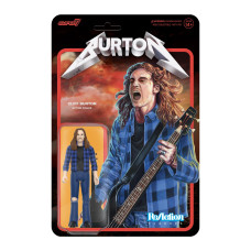 Super7 Cliff Burton Flannel Shirt 375 Action Figure With Accessories Heavy Metal Collectibles And Retro Toys