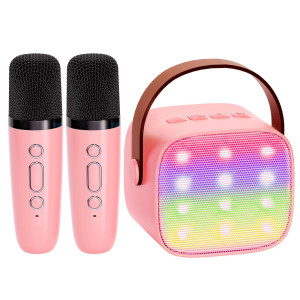 Yll Mini Karaoke Machine For Kids Adults Portable Bluetooth Speaker With 2 Wireless Microphones Toys Birthday Gifts For Girls