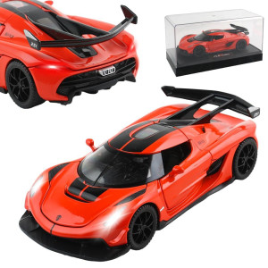 Diecast Toy Car Koenigsegg Sports Car Model Zinc Alloy Simulation Casting Pull Back Vehicles 132 Scale Mini Supercar Toys With