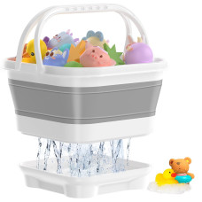 Anivia Foldablebathtoystorageorganizer Bath Toy Holder With Removable Base Quickdraindrying Bathtub Toy Storage Basket