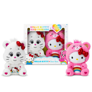 Care Bears Hello Kitty Loves Cheer Bear 10 Collectible Plush 2Pack Soft Huggable Material