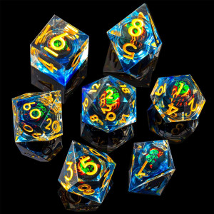 Role Dice Skull Dnd Dice Set Sharp Edged Resin Dice Set For Dungeons And Dragons 7Pcs Rpg Polyhedral Dd Dice Mtg Role Playin