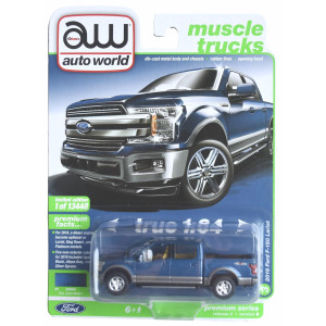 Auto World 2019 Ford F 150 Lariat Muscle Trucks Blue Jeans Metallic Release 3