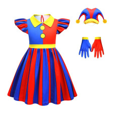 Ajajvoe Circus Costume Dress Kids Cosplay Dress Up 78 Circus Merch Party Outfits Girls Daily Soft Playwear Christmas Gifts 7T 8