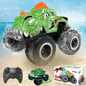 Eutf Monster Remote Control Car 24Ghz Rc Dinosaur Toy For Kids With Light Spray All Terrain Rc Truck For 3 Year Old Boys Ch