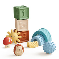 Itzy Ritzy Sensory Blocks Set 10Piece Block Set Features Soft Blocks And Textured Characters