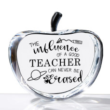 Movdyka Teacher Appreciation Gifts For Women Men Crystal Apple Retirement Gifts For Teacher Engraed Last Day Or End Of School Y