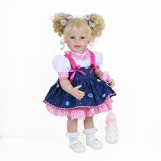 22 Inch Toddler Dolls Galaxia Girl White And Blue Baby Dolls Girl Cute Soft Vinyl Realistic Baby Doll Poseable Smiling Real