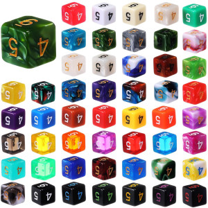 Skylety 50 Pieces Polyhedral Dice Sets With Black Pouch Compatible With Rpg Mtg Tabletop Role Playing Table Games Multi Colored