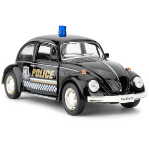 Bdtctk 136 Scale Volkswagen Beetle Police Car Model Zinc Alloy Diecast Pull Back Vehicles Kid Toys For Boy Girl Gift