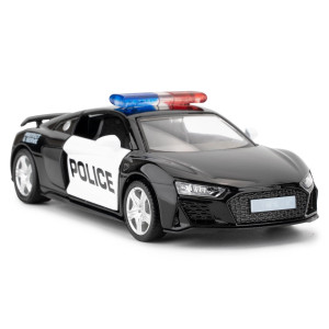 Bdtctk 136 Scale Audi R8 Police Car Model Zinc Alloy Diecast Pull Back Vehicles Kid Toys For Boy Girl Gift