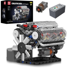 Mould King Technic V8 Engine Building Blocks Sets Moc Scale Model Kit With Battery And Motor Collectible Set For Adults Const