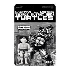 Super7 Teenage Mutant Ninja Turtles Michelangelo Comic Grayscale 375 Tmnt Action Figure With Accessories Classic Cartoon