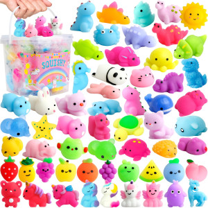 82 Pack Mochi Squishy Toys Kawaii Squishies Stress Relief Toys Pack For Kids Boys Girs Party Favors Bulk Easter Egg Fillers East