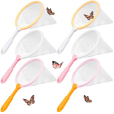 Shindel 6Pcs Colorful Butterfly Bug Net For Kids For Catching Insect Net Perfect Outdoor Tools For Catching Bugs Fish Insect La