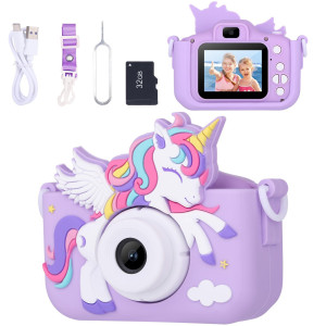 Envyvip Unicorn Toys Camera For Kids Girls Age 38 Toddler Kids Digital Camera Christmas Birthday Gifts For 3 4 5 6 7 8 Years O