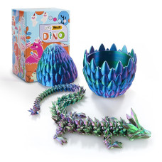 Thcbme 3D Printed Dragon Dragon Eggs With Dragon Inside 3D Dragon Egg 15 Full Articulated Crystal Dragon For Childrens Day