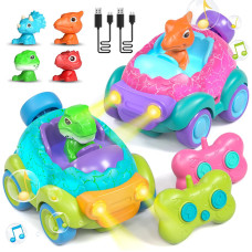 Lehoo Castle Girl Dinosaur Toy 2 Pack Dinosaur Toys For Kids 35 Remote Control Car For Toddlers 13 Kids Toys Girls 35 2 Y