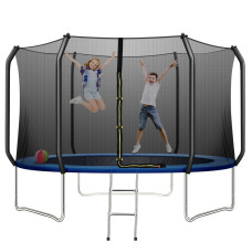 10Ft Trampoline Outdoor Large Trampolines With Safety Enclosure Net And Ladder Round Recreational Trampoline For Kids And Adul