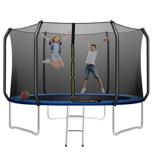 10Ft Trampoline Outdoor Large Trampolines With Safety Enclosure Net And Ladder Round Recreational Trampoline For Kids And Adul