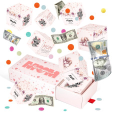 Wenmthg 2024 Mothers Day Surprise Gift Box Explosion For Money 10 Pcs Money Gift Box With Confetti Cash Gift Idea For Mom