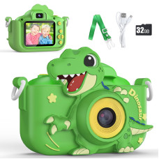 Upgraded 48Mp Kids Camera For Girls Boys 312 Video Selfie Camerachristmas Birthday Dinosaur Gift For Toddler Hd Digital Came