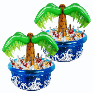 Ritollo 335 Inflatable Palm Tree Cooler Pool Party Decorations Summer Luau Party Supplies Hawaiian Tropical Beach Themed D