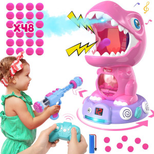 Eaglestone Remote Control Dinosaur Shooting Toys For Boys Girls Electronic Moveable Shoot Game With Spay Auto Scoring Light