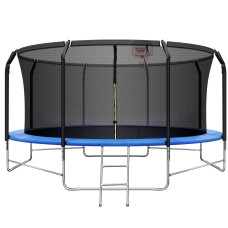 14Ft Trampoline With Basketball Hoop Outdoor Big Trampoline With Strong Net And Ushape Legs Outdoor Games Recreational Trampo