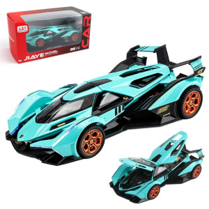 Diecast Toy Car Lambo V12 Sports Car Model Zinc Alloy Simulation Casting Pull Back Vehicles 132 Scale Mini Electronic Supercar