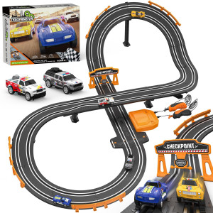 Slot Car Race Track Sets With 164 Highspeed Slot Cars Battery Or Electric Car Track Dual Racing Game Lap Counter Circular Sl