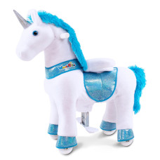 Wonderides Ride On Blue Unicorn Horse Toys Pony Rider Rocking Horse Unicorn 301 Inch Height Size 3 For 3 To 5 Years Old Plush