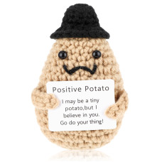 Mini Funny Positive Potato 3 Inch Positive Potato Crochet Cute Wool Funny Knitted Positive Potato Doll Cheer Up Gifts For New Y