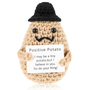 Mini Funny Positive Potato 3 Inch Positive Potato Crochet Cute Wool Funny Knitted Positive Potato Doll Cheer Up Gifts For New Y