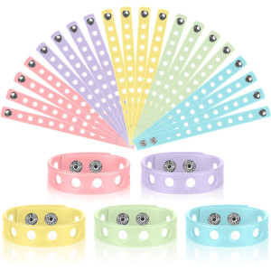 Aoriher 20 Pieces Silicone Charm Bracelets Kids Silicone Wristband Gift Adjustable Rubber Bracelet With Holes For Christmas Shoe