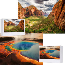 Rechiato Jigsaw Puzzles For Adults 2 Pack Puzzles For Adults 1000 Pieces Zion National Park Yellowstone National Park Puzzles