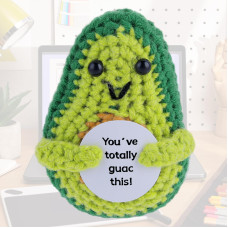 Grevosea Funny Positive Avocado 3 Inch Mini Positive Avocado Crochet Cute Wool Funny Knitted Positive Avocado Doll Gifts For Ne