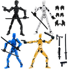 Gmajdar 4Pcs Assembled Titan T13 Action Figures Set Robot Action Figure Fidget Toys For Boys Lucky Dummy Nova N13 Anime Figure